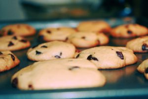 Cookies baking in an oven; just one weekend staycation idea.