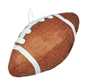 Photo of a football pinata for an article about super bowl party ideas.