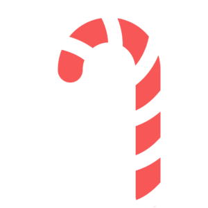Graphic of a candy cane for an article about the Plainfield Candlelight Christmas.