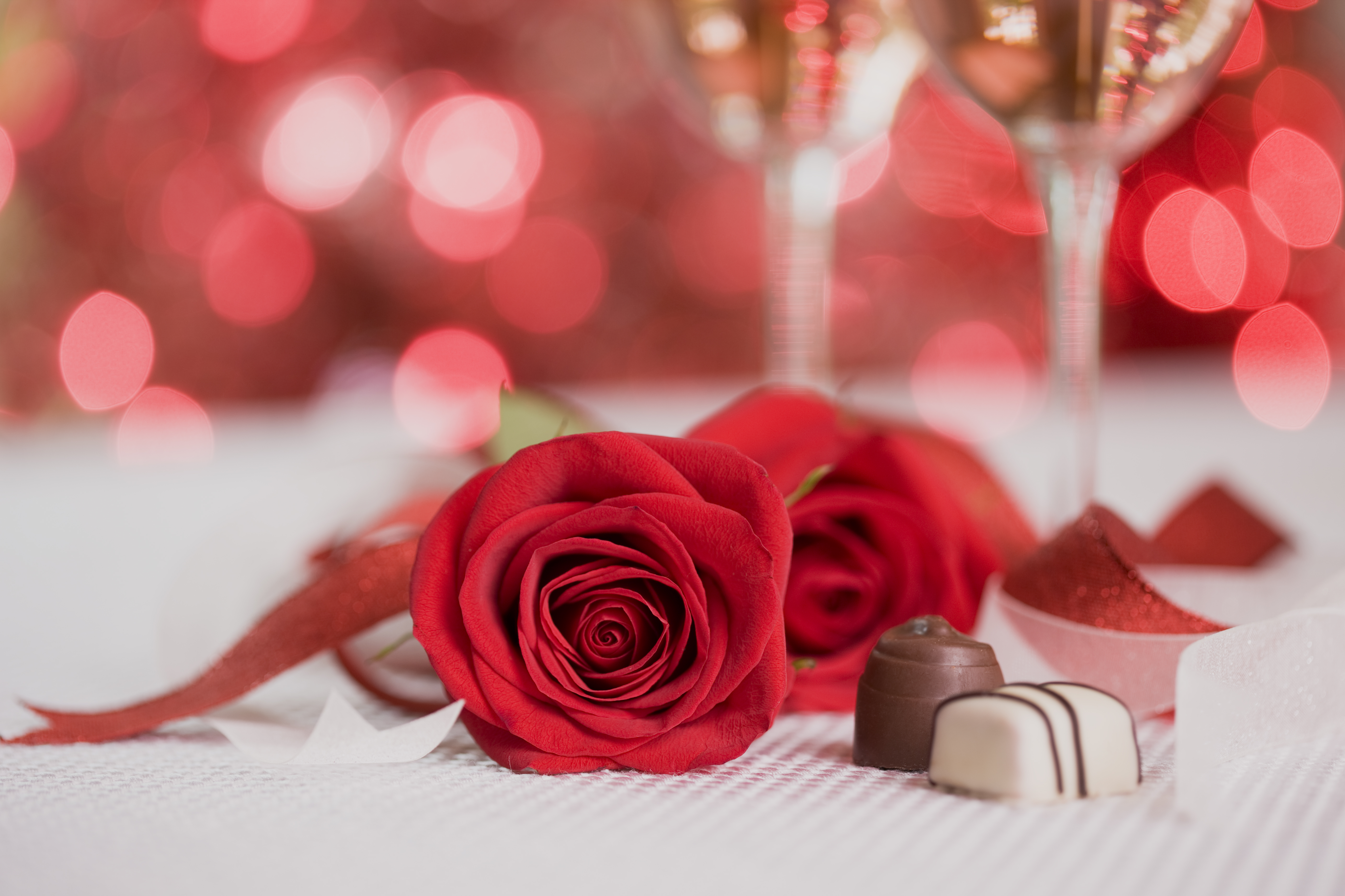 Photo of a Valentine's Day tabletop for an article on the best romantic restaurants.