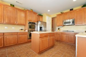 This kitchen inside of a beautiful Shorewood Del Webb community home is spacious and perfect for entertaining.