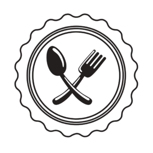 Graphic of a spoon and fork to illustrate details about the top 10 restaurants in Plainfield.