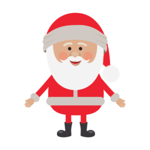 Graphic of Santa for an article about upcoming weekend events 12/7-12/9.