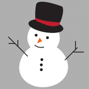 Graphic of a snowman for an article about local weekend events which include fun winter family events.