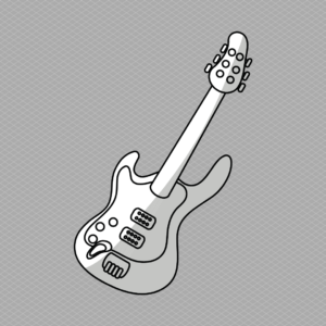 Graphic of a guitar for an article on 2019 concerts in Illinois.