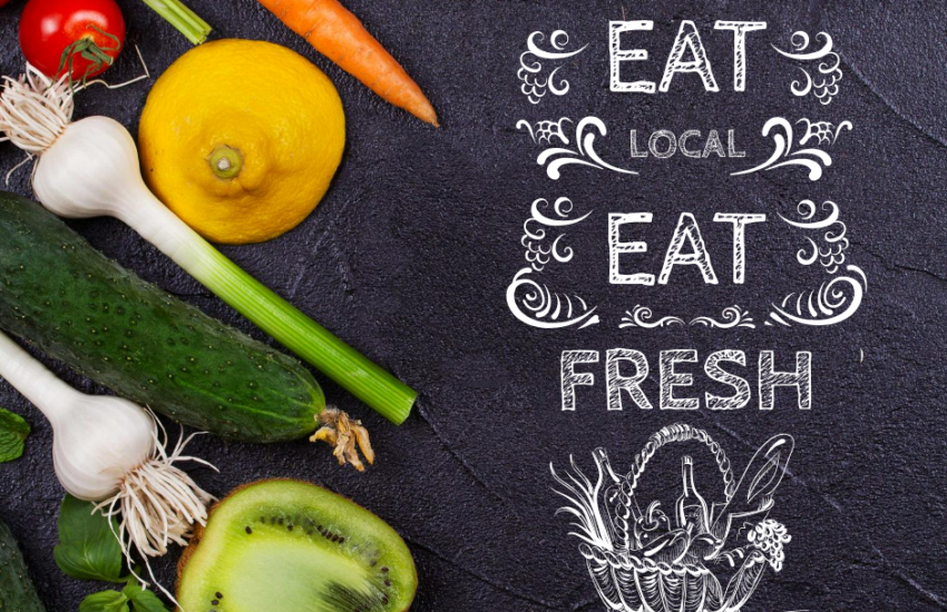 Graphic saying "eat fresh eat local"; Plainfield restaurant week 2019 is happening soon!