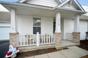 The cute front porch of 1713 Augusta Lane Shorewood.