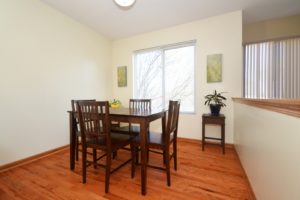 The light and bright eating area of 543 Springwood Drive Joliet.