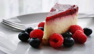 Delicious piece of berry cheesecake for an article about the best Plainfield restaurants. 