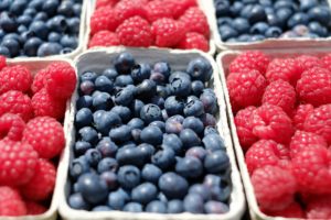 Fresh blueberries and raspberries; the Plainfield farmers market is happening now.