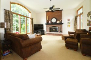Family room with fireplace of 24463 W Emyvale Court Plainfield.