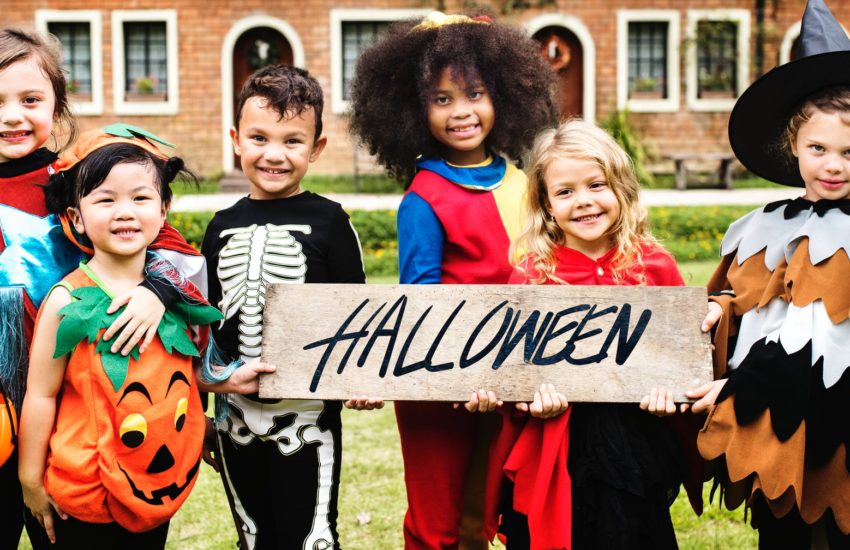 Kids in their Halloween costumes; there are several October events coming up locally.