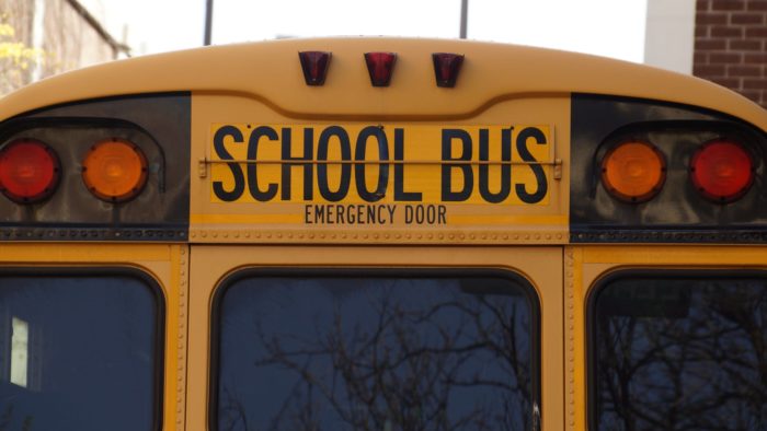 Close up shot of the back of a school bus; the Plainfield School District is a fantastic school system with a lot to offer.