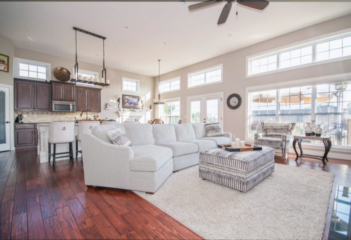 Gorgeous light and bright family room and kitchen combo; winter homebuying has many advantages.