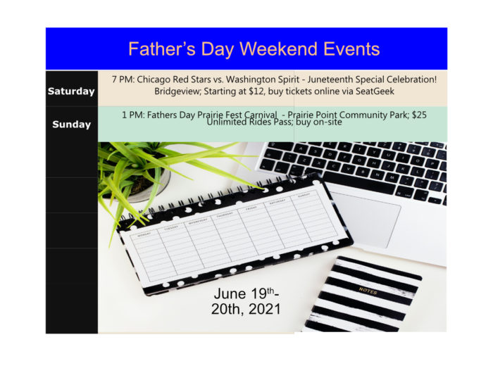 Father's Day Weekend Events Calendar - Soccer and Carnival