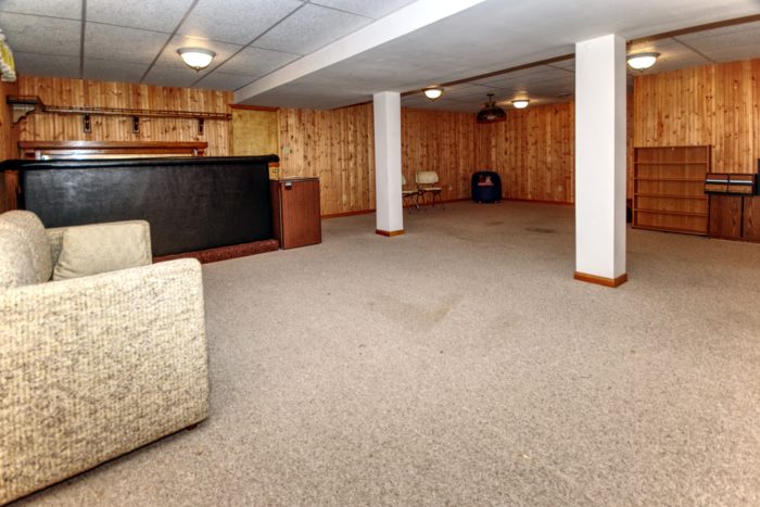 Partially finished basement in Minooka home.