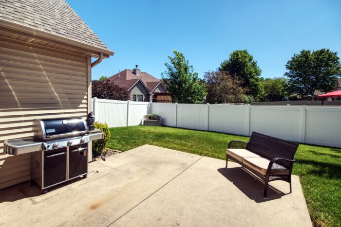 Concrete patio in Shorewood home.